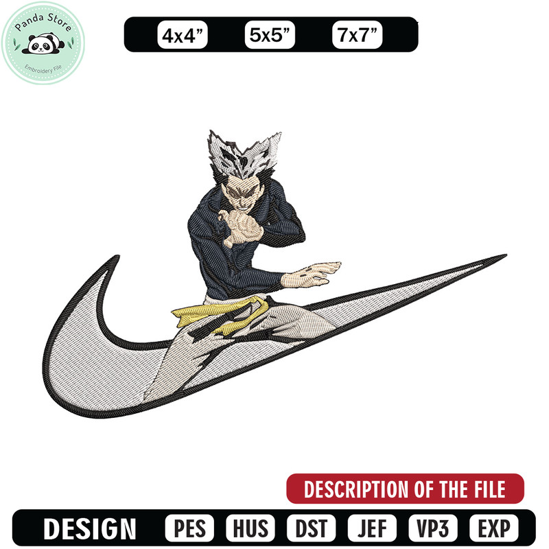 Garou x nike Embroidery Design, One punch man Embroidery, Embroidery File, Nike Embroidery, Anime shirt,Digital download.jpg