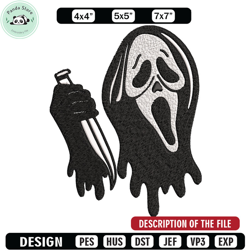 Ghost face knife Embroidery design, Horror Embroidery, Embroidery File, logo design, logo shirt, Digital download.jpg