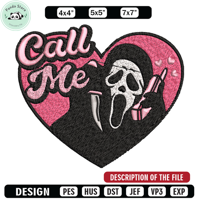 Ghostface Scream Embroidery design, Horror Embroidery, Embroidery File, logo design, logo shirt, Digital download.jpg