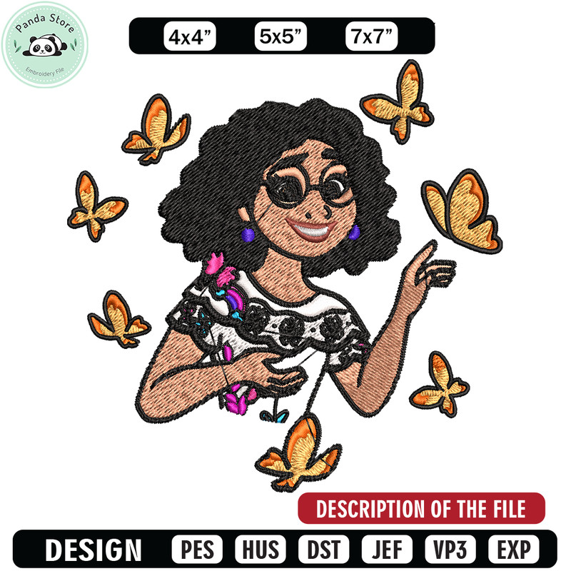 Girl with butterfly cartoon Embroidery design, Cartoon Embroidery, cartoon design, Embroidery File, Instant download.jpg