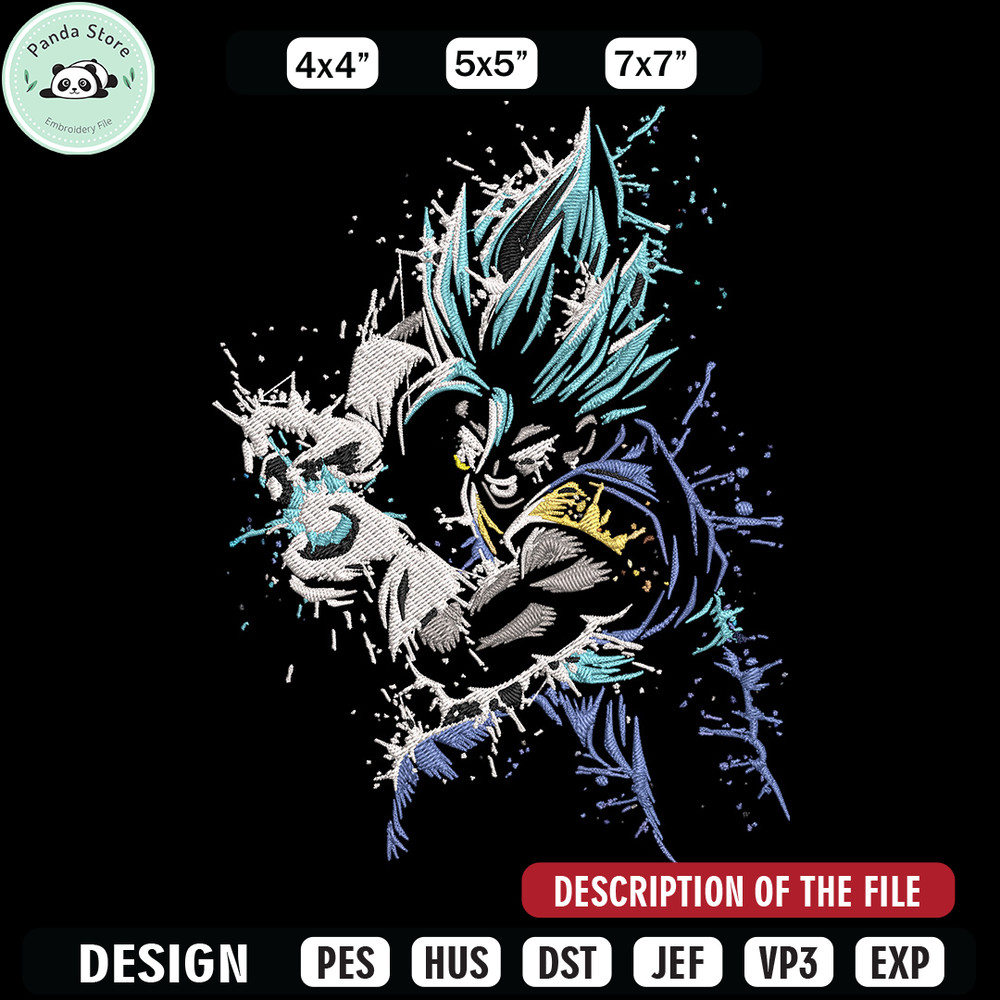 Gogeta Embroidery Design, Dragonball Embroidery, Embroidery File, Anime Embroidery, Anime shirt, Digital download.jpg