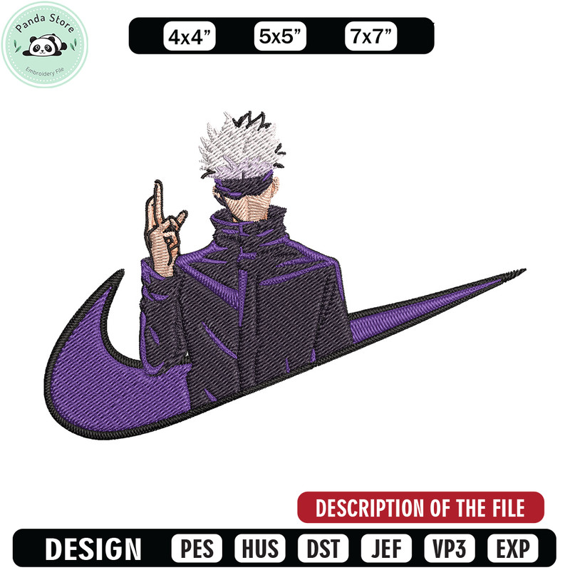 Gojo x nike Embroidery Design, Jujutsu Embroidery, Embroidery File, Nike Embroidery, Anime shirt, Digital download.jpg