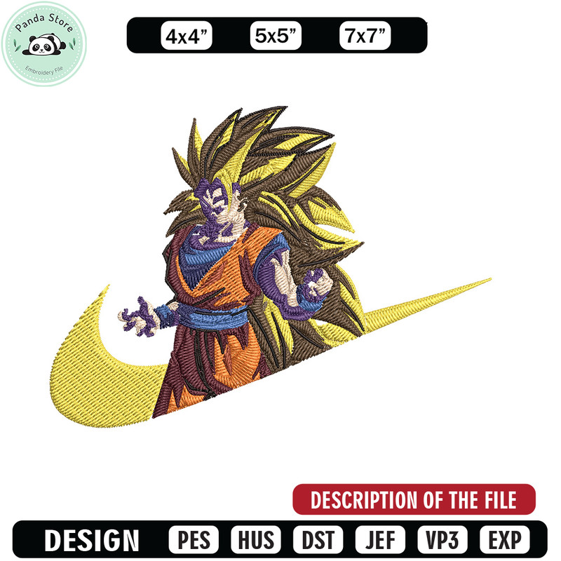 Goku ssj Embroidery Design, Dragonball Embroidery, Embroidery File, Nike Embroidery, Anime shirt, Digital download.jpg