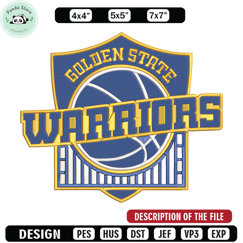 Golden State Warriors logo embroidery design, NBA embroidery,Sport embroidery, Embroidery design,Logo sport embroidery.jpg