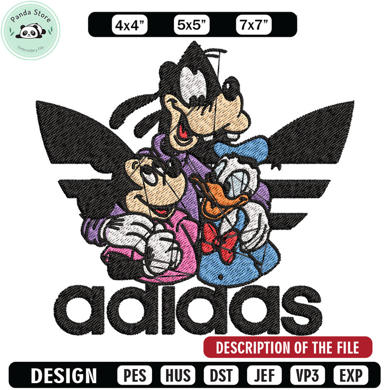Goofy friends Embroidery Design, Adidas Embroidery, Brand Embroidery, Embroidery File,Logo shirt,Digital download.jpg