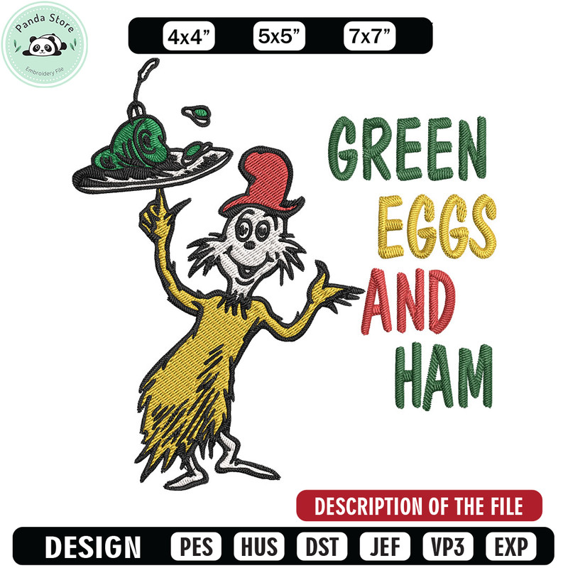 Green eggs and ham Embroidery Design, Dr Seuss Embroidery, Embroidery File, Embroidery design, Digital download.jpg