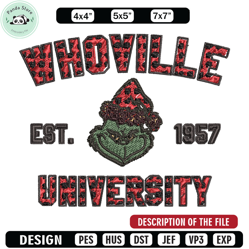 Grinch Whoville University Christmas Embroidery design, Grinch Christmas Embroidery, Grinch design, Digital download.jpg