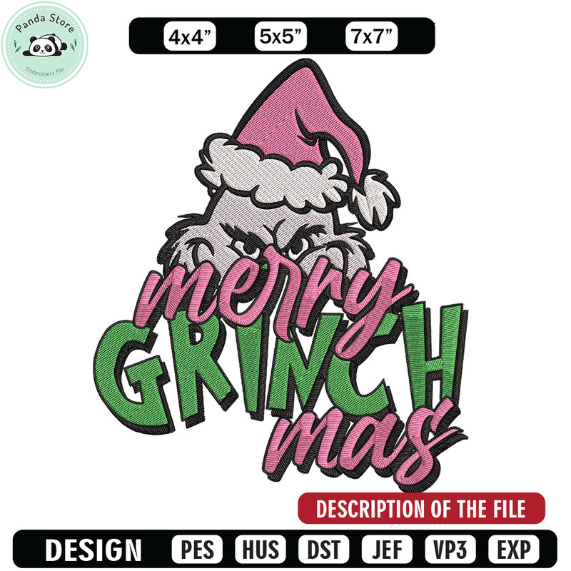 Grinchmas Embroidery Design, Grinch Embroidery, Embroidery File, Chrismas Embroidery, Anime shirt, Digital download.jpg