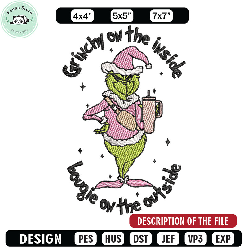Grinchy Embroidery Design, Grinch Embroidery, Embroidery File, Chrismas Embroidery, Anime shirt,Digital download.jpg