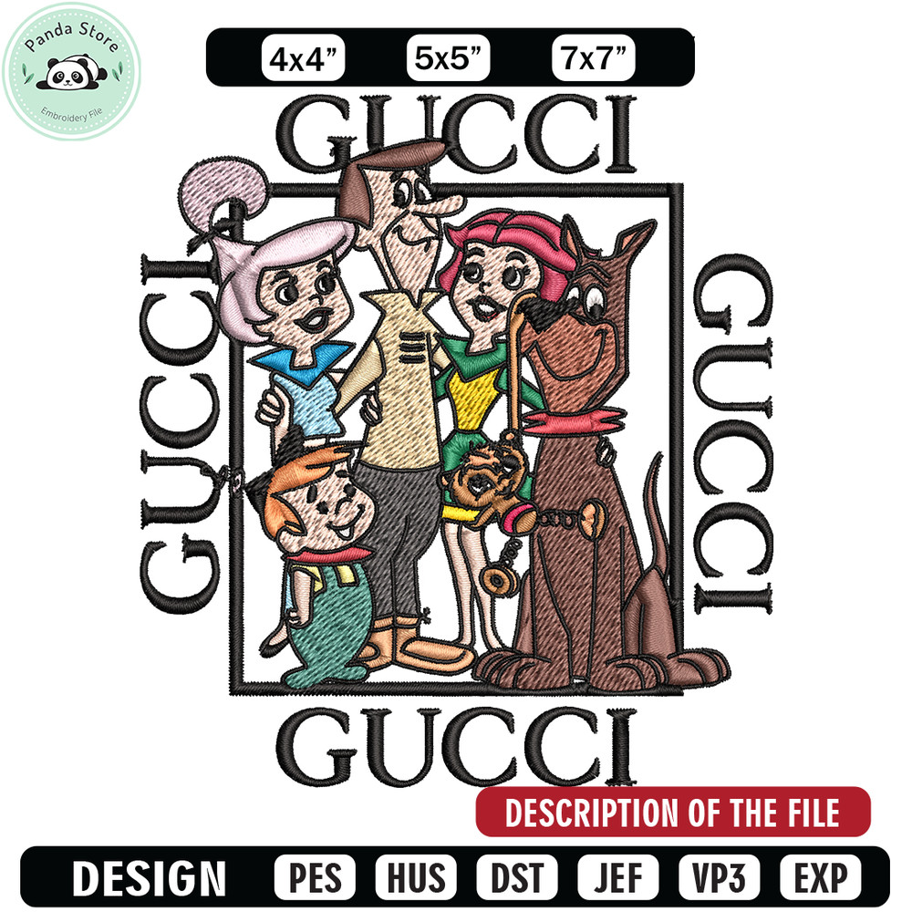 Gucci Jetsons Embroidery design, Gucci Jetsons Embroidery, cartoon design, Gucci logo, Embroidery File, Instant download.jpg