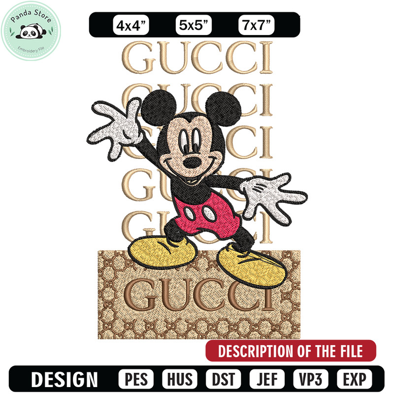 Gucci Mickey Mouse Embroidery design, Gucci Embroidery, Disney design, Embroidery File, cartoon shirt, Digital download.jpg