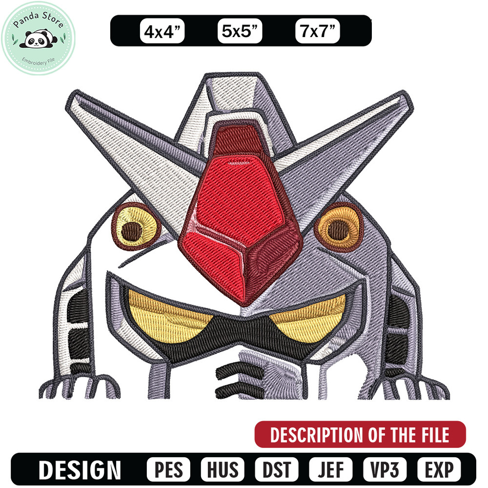 Gundam Peeker Embroidery Design, Gundam Embroidery, Embroidery File, Anime Embroidery, Anime shirt, Digital download.jpg