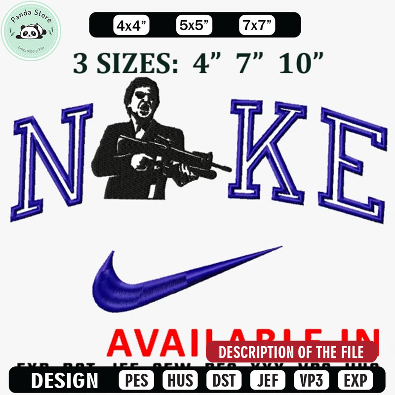 Gunman x nike embroidery design, Brand design, Embroidered shirt, Brand shirt, Brand Embroidery, digital download.jpg