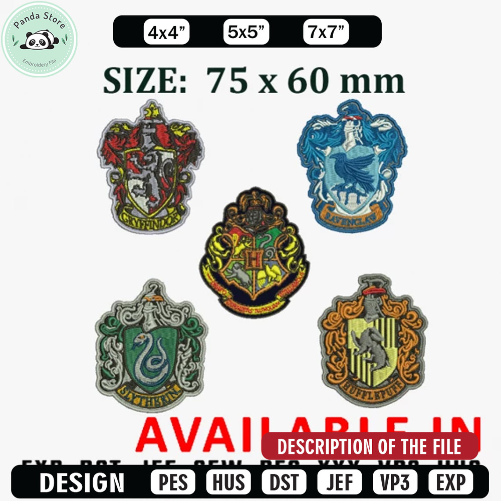 Harry potter logo embroidery design, Brand design, Embroidered shirt, Brand shirt, Brand Embroidery, digital download.jpg