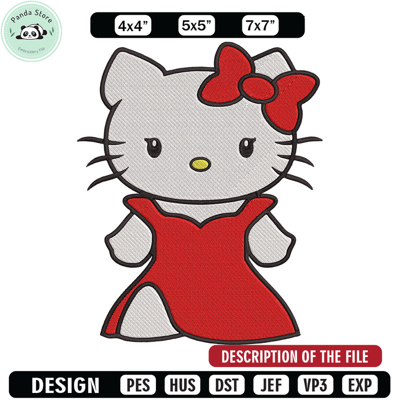 Hello kitty dress Embroidery Design, Hello kitty Embroidery, Embroidery File, Anime Embroidery, Digital download.jpg