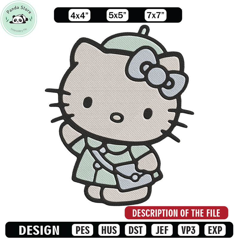 Hello Kitty girl Embroidery Design, Hello kitty Embroidery, Embroidery File, Anime Embroidery, Digital download.jpg