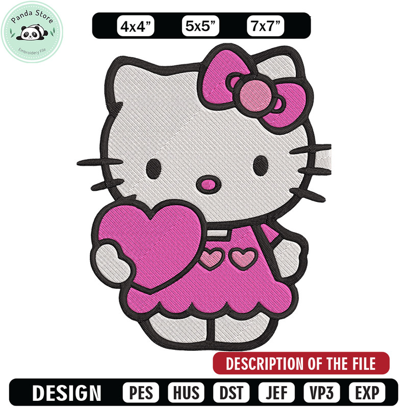 Hello kitty heart Embroidery Design, Hello kitty Embroidery, Embroidery File, Anime Embroidery, Digital download.jpg