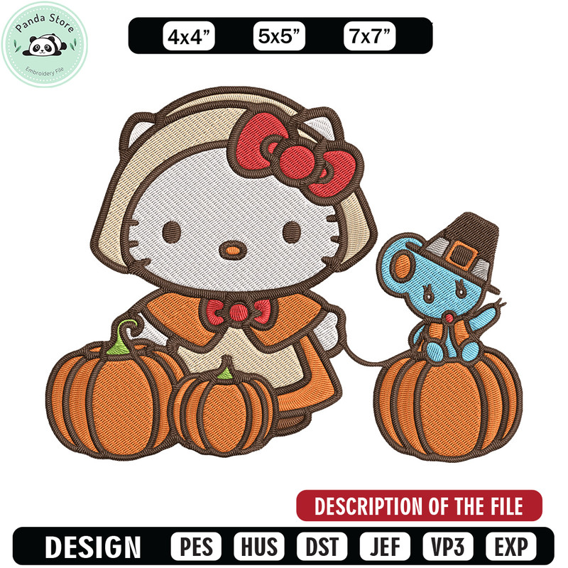 Hello kitty pumpkin Embroidery Design, Hello kitty Embroidery, Embroidery File, Anime Embroidery, Digital download.jpg