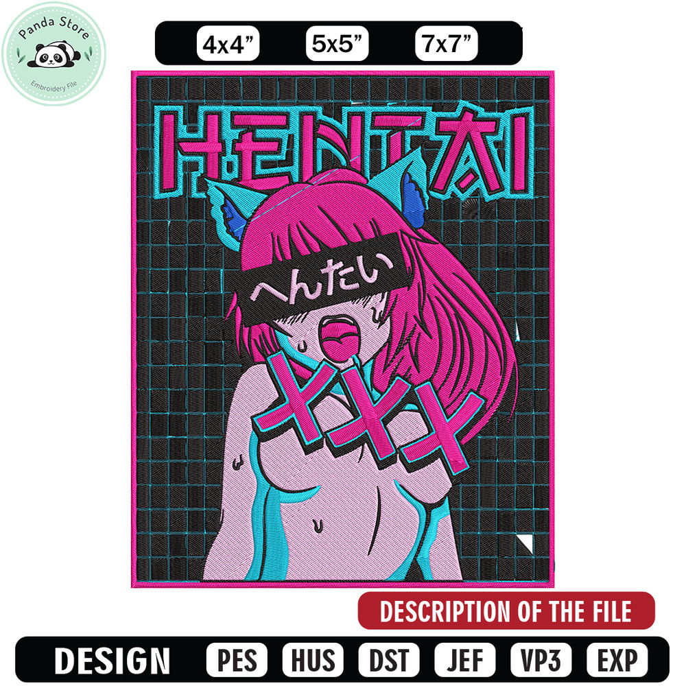 Hentai Poster Embroidery Design, Hentai Embroidery, Embroidery File, Anime Embroidery, Anime shirt, Digital download.jpg