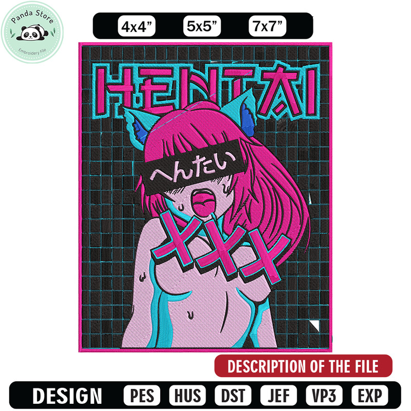 Hentai Poster Embroidery Design, Hentai Embroidery, Embroidery File, Anime Embroidery, Anime shirt, Digital download.jpg
