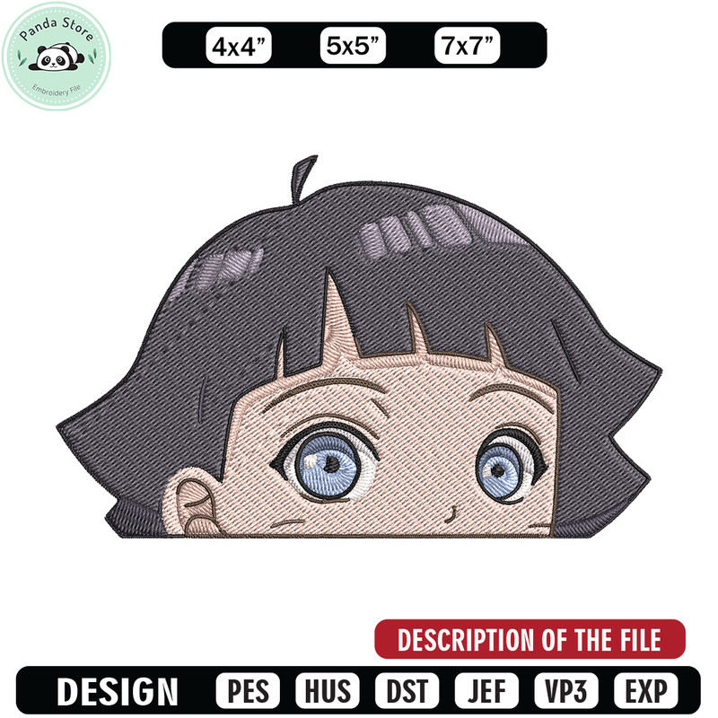 Himawari Peeker Embroidery Design, Naruto Embroidery, Embroidery File, Anime Embroidery, Anime shirt, Digital download.jpg