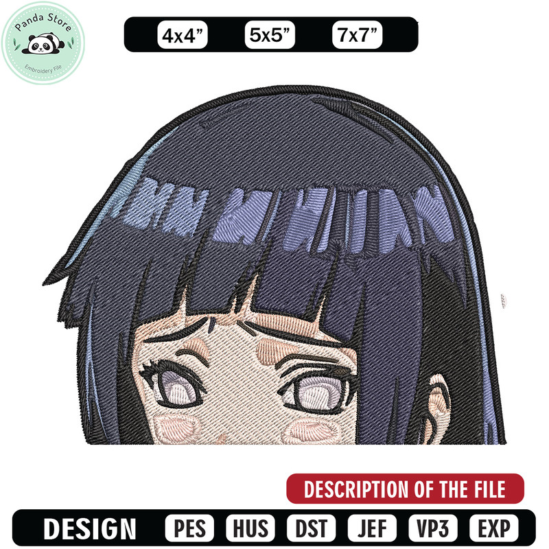 Hinata Peeker Embroidery Design, Naruto Embroidery, Embroidery File, Anime Embroidery, Anime shirt, Digital download.jpg
