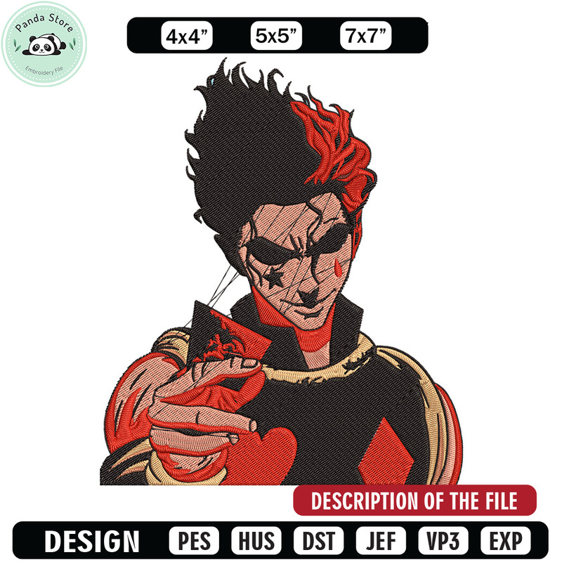 Hisoka Poster Embroidery Design, Hxh Embroidery, Embroidery File, Anime Embroidery, Anime shirt, Digital download.jpg