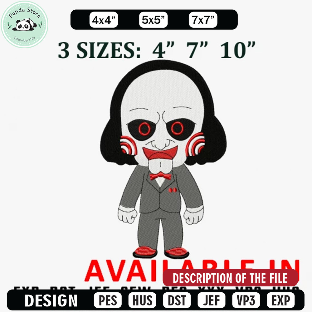 Horror chibi halloween embroidery design, Halloween Embroidery, Halloween design, Embroidered shirt, digital download.jpg