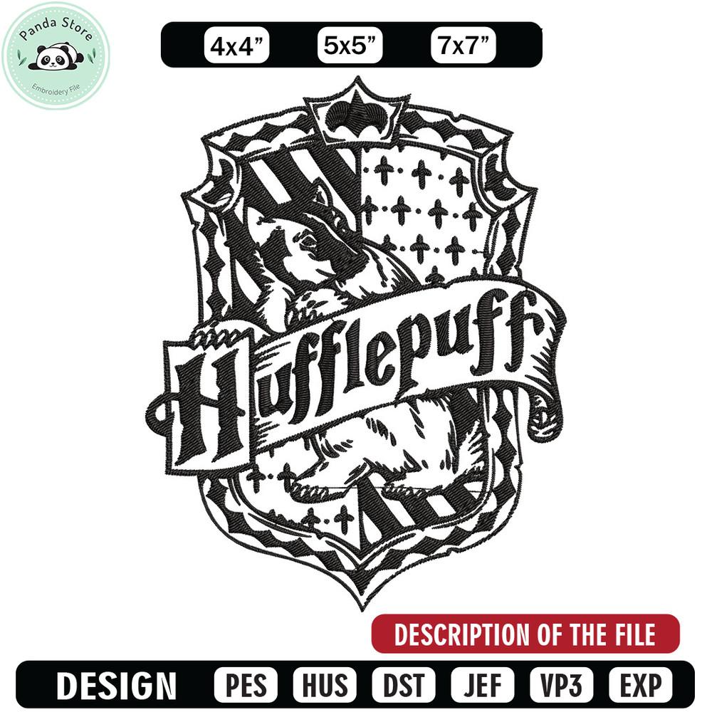 Hufflepuff Embroidery Design, logo Embroidery, Embroidery File, logo shirt, Embroidery design, Digital download.jpg