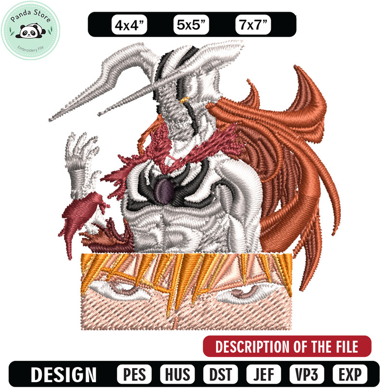 Ichigo demon Embroidery Design, Bleach Embroidery, Embroidery File, Anime Embroidery, Anime shirt, Digital download 1.jpg