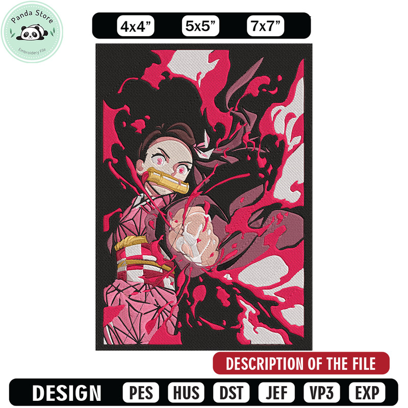 Kamado nezuko poster Embroidery Design, Demon slayer Embroidery, Embroidery File, Anime Embroidery, Digital download.jpg