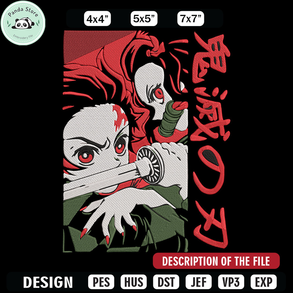 Kamado Tanjiro Embroidery Design, Demon slayer Embroidery, Embroidery File, Anime Embroidery, Digital download.jpg