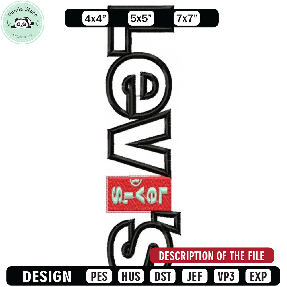 Levisvertical logo embroidery design, Embroidered shirt, Car Embroidery, Car design, Logo design, digital download.jpg