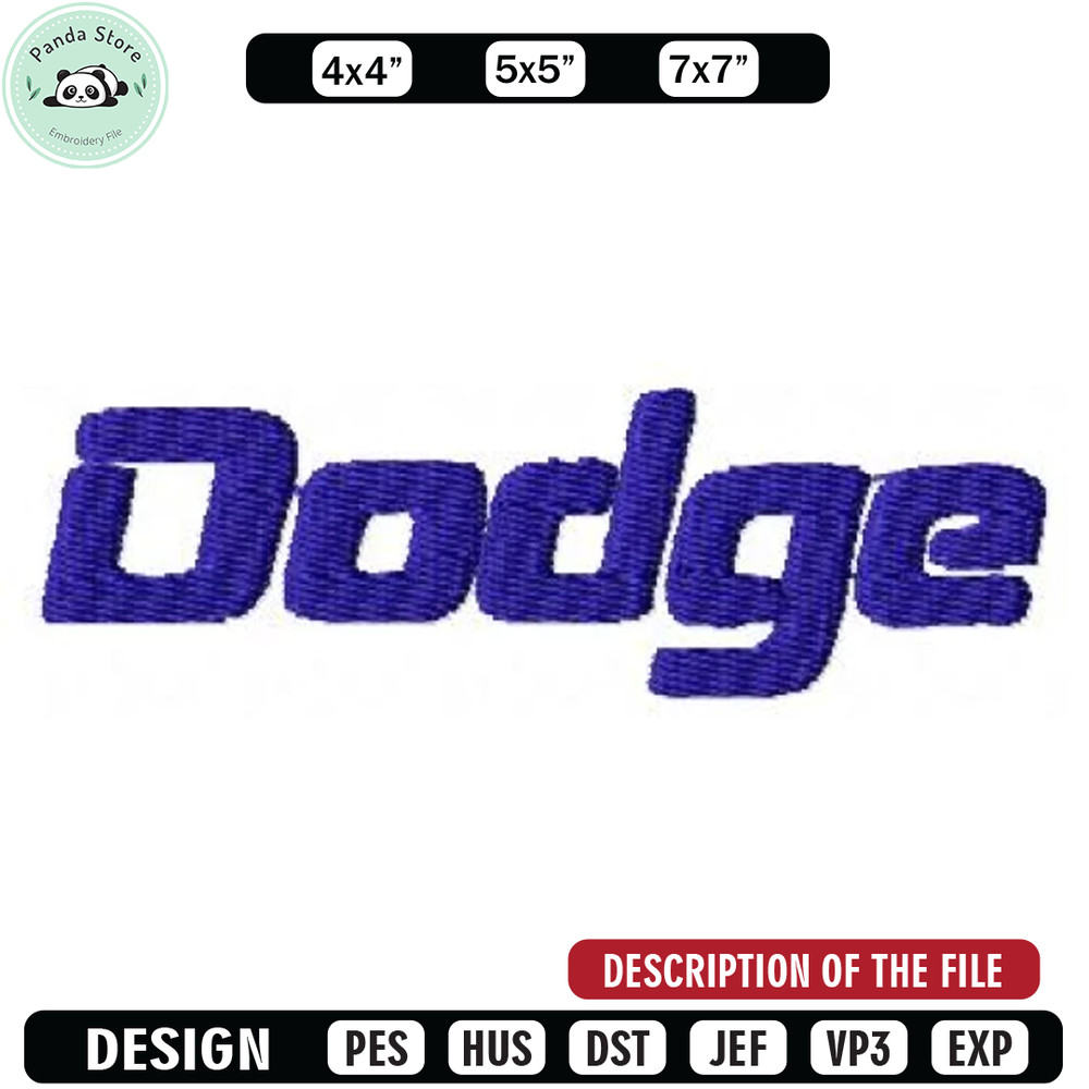 Log dodge text embroidery design, Embroidered shirt, Car Embroidery, Car design, Logo design, digital download.jpg