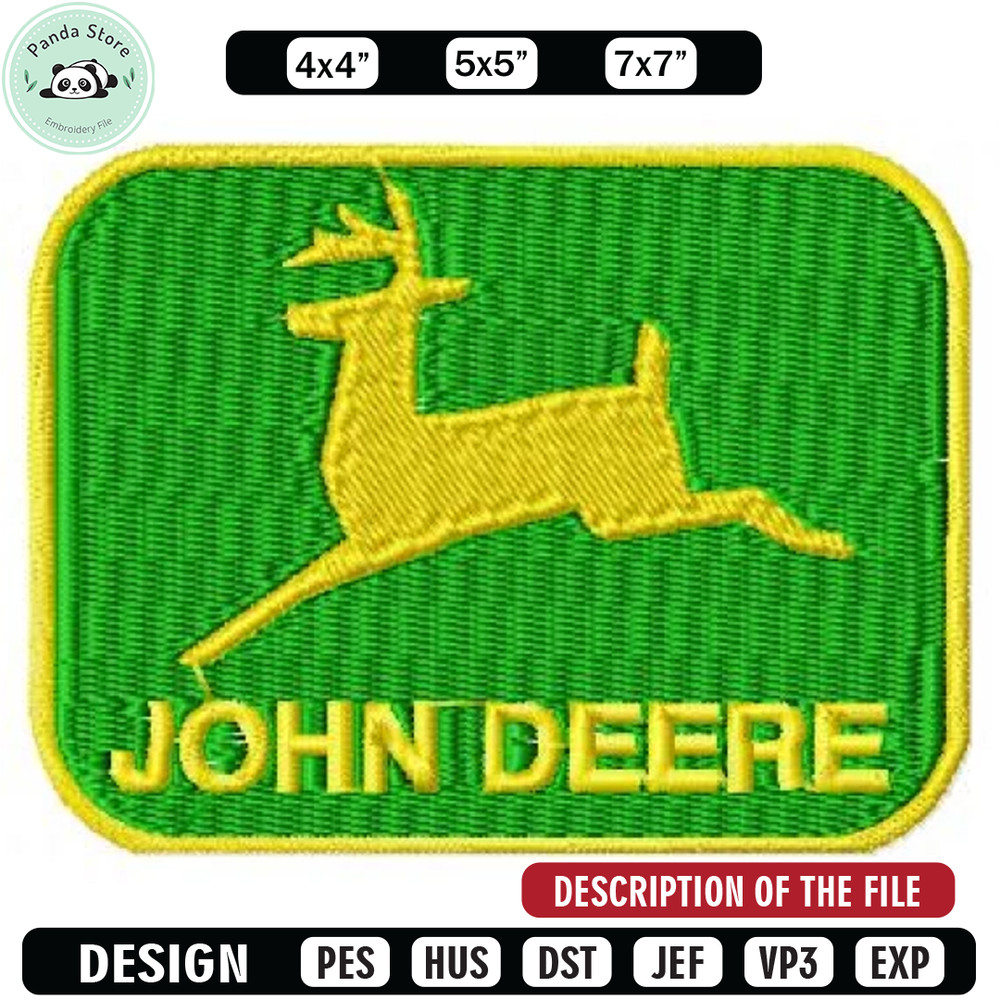Logo john deere car embroidery design, Embroidered shirt, Car Embroidery, Car design, Logo design, digital download.jpg