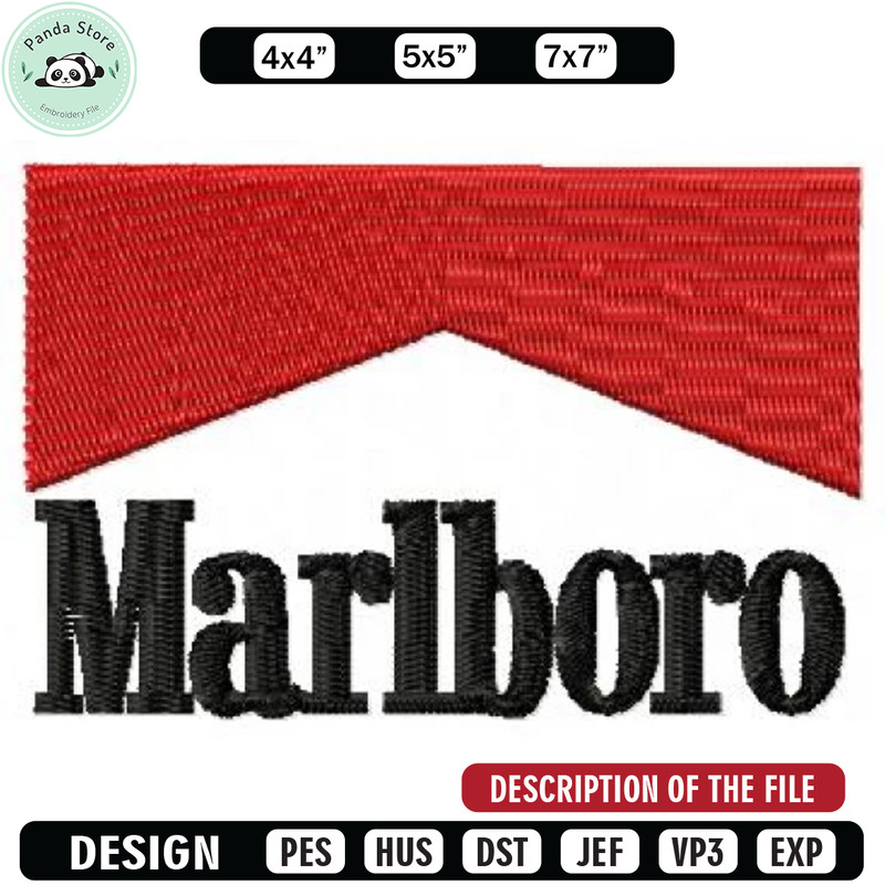 Marlboro logo embroidery design, Embroidered shirt, Brand shirt, Brand Embroidery, Brand design, digital download.jpg
