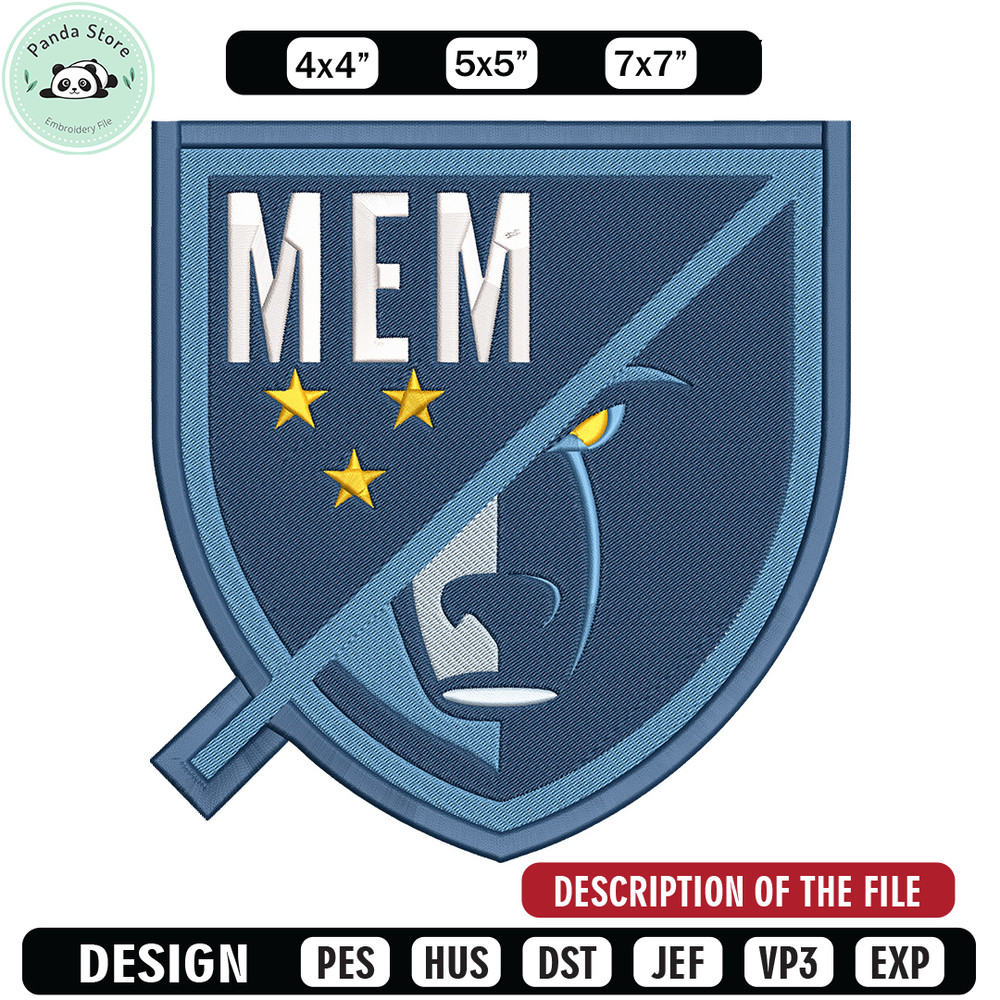 Memphis Grizzlies design embroidery design, NBA embroidery, Sport embroidery, Embroidery design, Logo sport embroidery.jpg