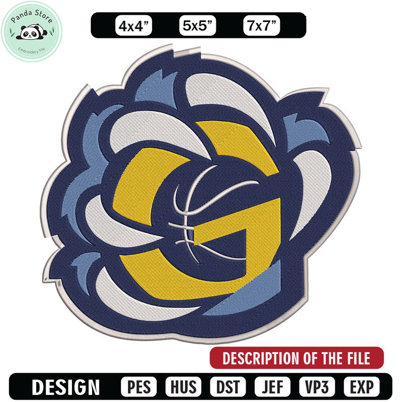 Memphis Grizzlies design embroidery design, NBA embroidery, Sport embroidery, Embroidery design,Logo sport embroidery.jpg