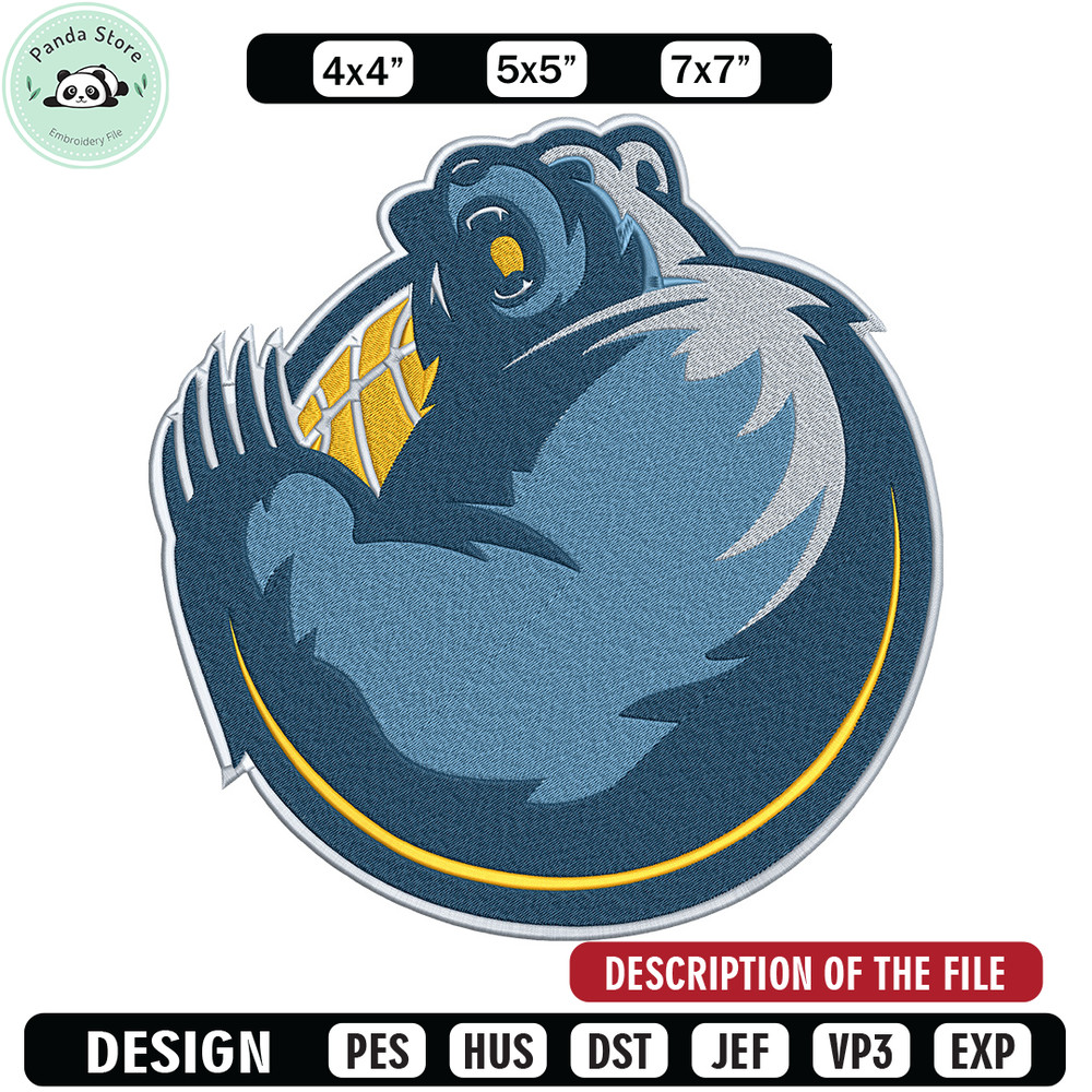 Memphis Grizzlies design embroidery design, NBA embroidery,Sport embroidery, Embroidery design,Logo sport embroidery 1.jpg
