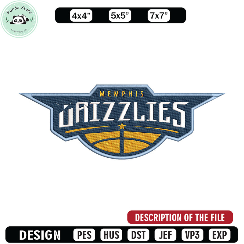 Memphis Grizzlies logo embroidery design, NBA embroidery,Sport embroidery, Embroidery design,Logo sport embroidery.jpg