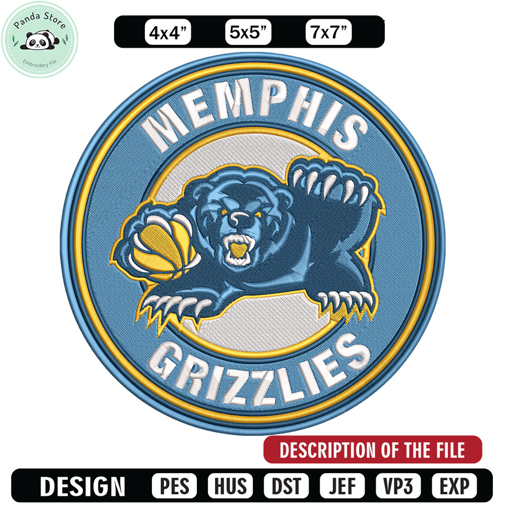 Memphis Grizzlies logo embroidery design,NBA embroidery,Sport embroidery,Embroidery design, Logo sport embroidery.jpg