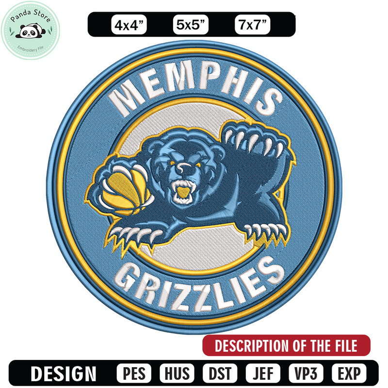 Memphis Grizzlies logo embroidery design,NBA embroidery,Sport embroidery,Embroidery design, Logo sport embroidery.jpg