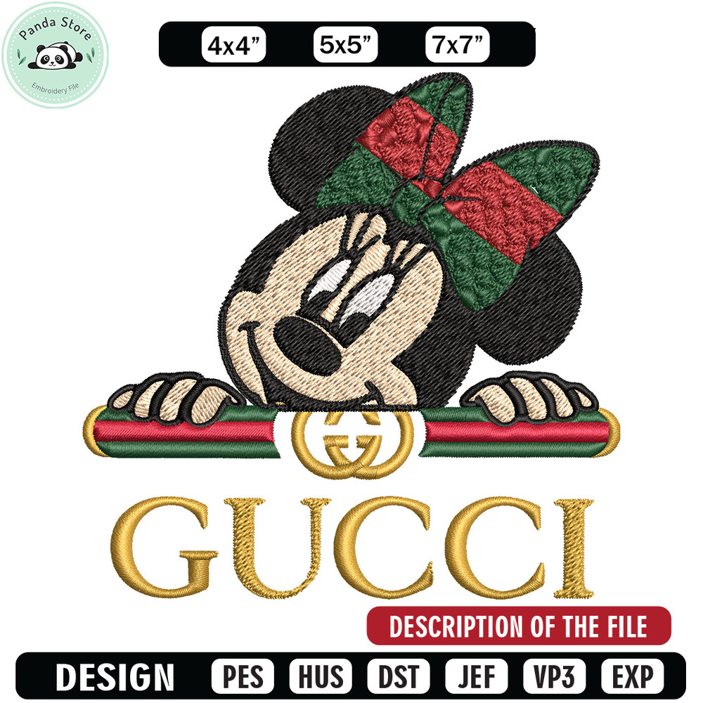 Minnie gucci head Embroidery Design, Gucci Embroidery, Brand Embroidery, Logo shirt, Embroidery File, Digital download.jpg