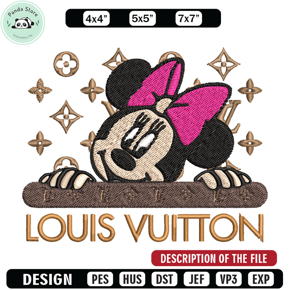Minnie head lv Embroidery Design, Lv Embroidery, Embroidery File, Brand Embroidery, Logo shirt, Digital download.jpg