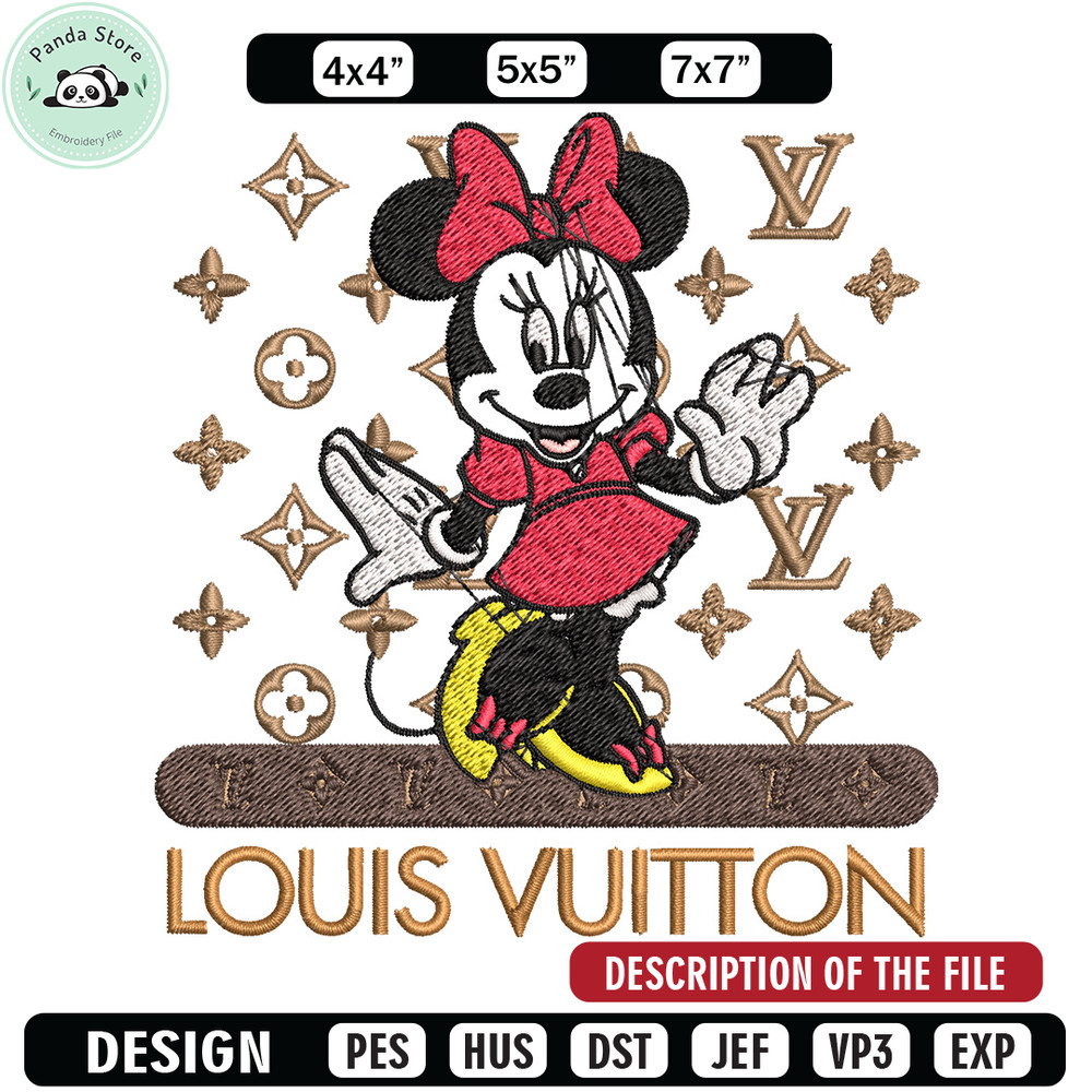 Minnie logo lv Embroidery Design, Lv Embroidery, Embroidery File, Brand Embroidery, Logo shirt, Digital download.jpg