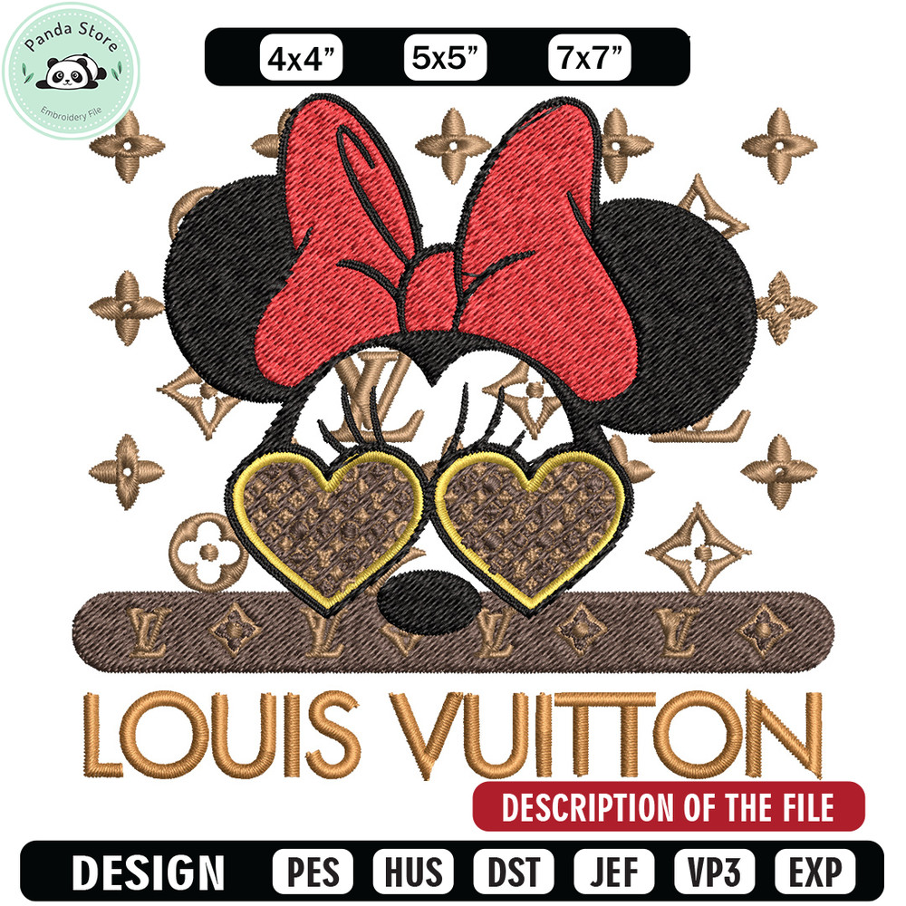 Minnie love lv Embroidery Design, Lv Embroidery, Embroidery File, Brand Embroidery, Logo shirt, Digital download.jpg