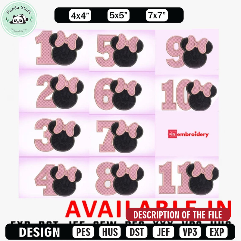 Minnie mouse embroidery design, Disney embroidery, Embroidered shirt, Disney shirt, Disney design, digital download.jpg