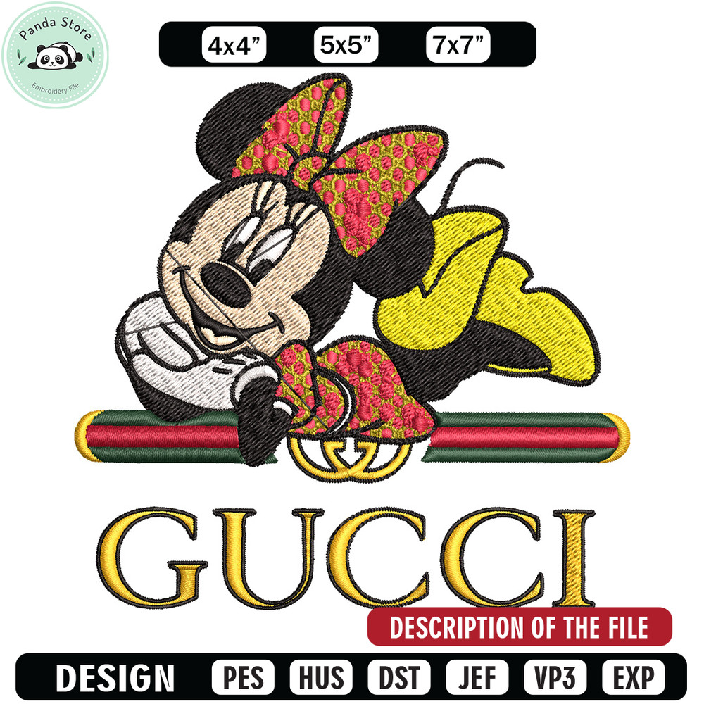 Minnie smile Embroidery Design, Gucci Embroidery, Brand Embroidery, Logo shirt, Embroidery File, Digital download.jpg