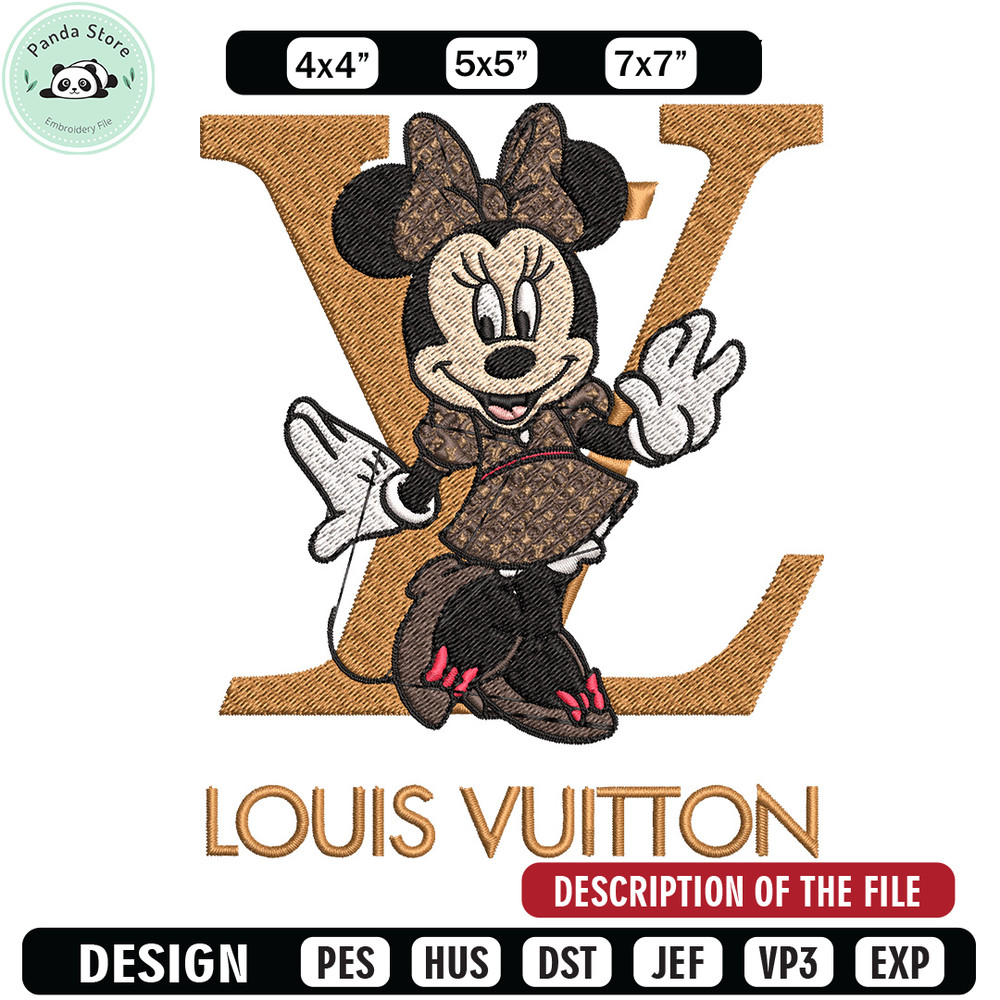 Minnie smile lv Embroidery Design, Lv Embroidery, Embroidery File, Brand Embroidery, Logo shirt, Digital download.jpg