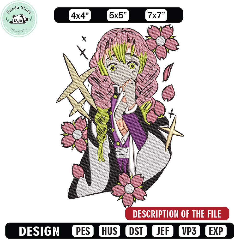 Mitsuri cute Embroidery Design, Demon slayer Embroidery, Embroidery File, Anime Embroidery, Anime shirt,Digital download.jpg